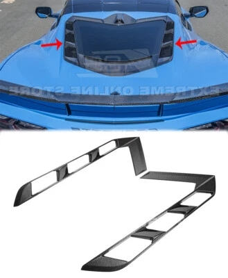 Cubierta de ventilación de escotilla trasera de fibra de carbono para Corvette C8 cupé de 20 unidades GM estilo de fábrica Foto 1 de 4