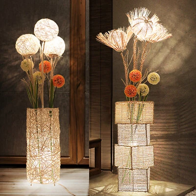 Modern Contemporary Tall Floor Lamp Decor Flowers lighting Living Family Bedroom - Image 1 of 4
