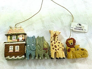 Kurt S. Adler NOAHs ARk w/ hinged ELEPHANT GIRAFFE LION 6x2.5"  vintage with TAG - Picture 1 of 10
