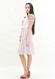 Vibrant Ukrainian traditional Vyshyvanka Embroidered cotton dress(size M) - Picture 1 of 3
