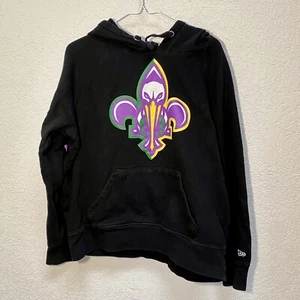 New Orleans Pelicans Hoodie Men’s L Black New Era Pullover Sweatshirt NOLA NBA - Picture 1 of 9