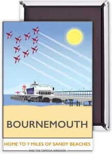 Bournemouth Pier con flechas rojas imán nevera de acero (se) - Imagen 1 de 1