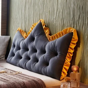 Headboard Pillow Back Pillow Backrest Bolster Cushion Removable Cover 8 Colours - Picture 1 of 26