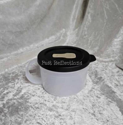 TUPPERWARE BLACK AND SHEER CRYSTALWAVE CRYSTAL WAVE SOUP MUG - Photo 1/2