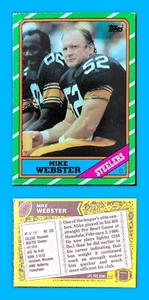 ⚓️🔥1986 TOPPS MIKE WEBSTER PITTSBURGH STEELERS #286 - Picture 1 of 1
