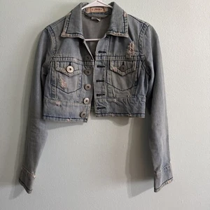 Vintage Z Cavaricci Jean Denim Jacket Cropped Womens Size XS - Picture 1 of 6