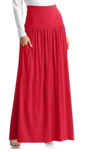 Simlu Maxi Long Length Skirt Pockets Beach Swim Coverup Red XXL New SAVE - Picture 1 of 6