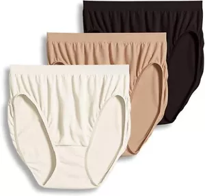 Jockey Comfies Microfiber French Cut Panties 3pk. 3326 Multi (White,Bl,N) Sz.5,9 - Picture 1 of 9