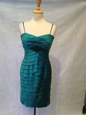Vestido formal para mujer Jones New York verde azulado con adornos - talla 4 - ¡usado dos veces! Foto 1 de 4