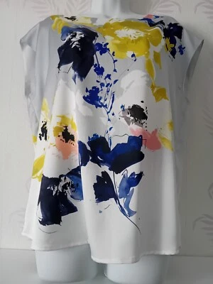 Ladies Beautiful Sleeveless Blouse Uk14 Fenn Wright Manson Abstract Floral Print - Image 1 of 4