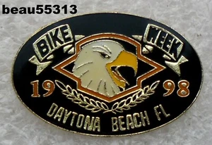 ⭐1998 DAYTONA FLORIDA HARLEY BICICLETA SEMANA CHAQUETA ESMALTE SOMBRERO TAC PIN - Imagen 1 de 1