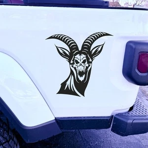 GOAT SKULL LRG Vinyl Decal -Sticker for Jeep Car Truck Bumper Wall Window - Foto 1 di 8
