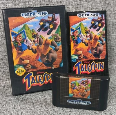Disney's TaleSpin (Sega Genesis, 1992) Complete Manual Tested Working torn case - Image 1 of 4
