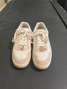 Loeffler Randall Keira Leather and Suede Leopard Print Calf Hair Sneakers 8.5M - Picture 1 of 10