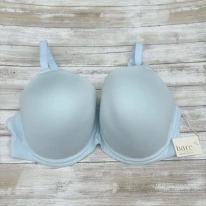 Soutien gorge t shirt nu neuf avec étiquette taille 40DD bleu aéré armatures crochet J léger rembourré - Photo 1/12