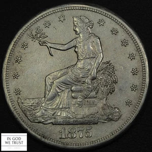 1875 S Trade Silber Dollar 1 Dollar - gereinigt - Bild 1 von 3