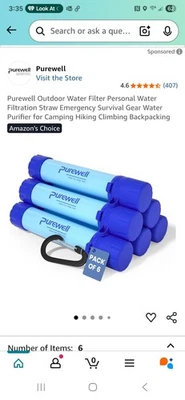 Purificador portátil herramienta de paja filtro de agua para acampar senderismo emergencia vida supervivencia Foto 1 de 4