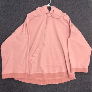 Drifter Women's Pink Oversized Hoodie Rib Trim Coastal Cozy Balletcore M - Picture 1 of 9