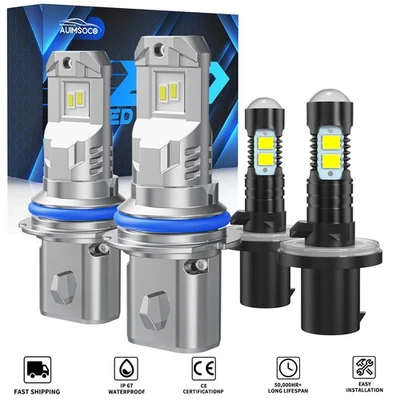 For 1991-1997 Mercury Cougar Sedan LED Headlight High Low+ Fog Light Combo Kit - Image 1 of 4