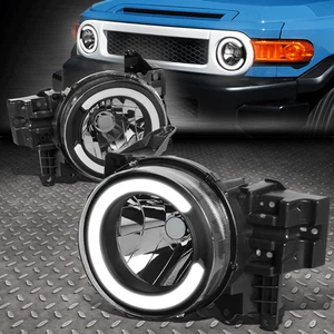 FOR 07-14 TOYOTA FJ CRUISER BLACK HOUSING LED DRL FRONT BUMPER HEADLIGHT LAMPS - Picture 1 of 10