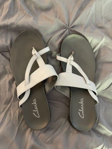 CLARKS Sandali donna Clark’s grigio bianco con cinturino misura 9m