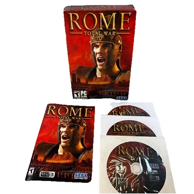 Rome Total War PC CD-ROM 3-DISC Video Game Software Sega 2004 Battles Action - Image 1 of 4