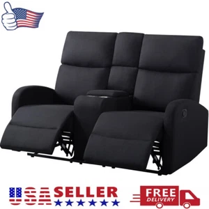 59.4” Couch Sofa Adjustable Manual Reclining Loveseat W/ Cup Holder & Storage - Picture 1 of 8
