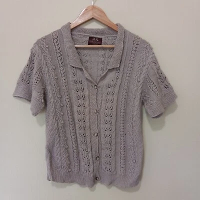 Suéter Cárdigan Informal Para Mujer WILLIS & GEIGER Beige Tejido Botón Talla M Foto 1 de 4