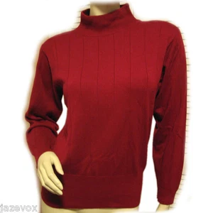 Vintage Y2K 90s Dressbarn Knit Sweater Top Mock Neck Red Preppy Academia Travel - Picture 1 of 6