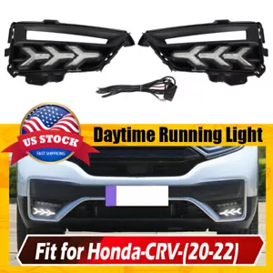 For 2020-2022 Honda CRV Driving Fog Light Turn Signal Lamps 3-Color LED DRL Pair - Picture 1 of 15