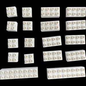 White Lego Duplo Lot - (8) 2x2, (8) 2x4, (2) 2x8 - 18 Total - Picture 1 of 18