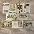 Antique Vintage HAPPY NEW YEAR Postcard Lot 1900s Most Posted 9 Cards