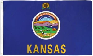 Kansas 3x5ft Poly - Statehood Flag of Kansas State for Outdoor Display - Picture 1 of 4