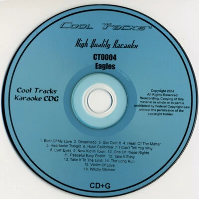 KARAOKE CD+G THE EAGLES CT004 COOL TRACKS CLASSICS TAKE IT TO THE LIMIT, NEW CD - Image 1 of 2