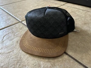 Damenhut Roxy schwarz und braun Muschel-Design Stil Druckknopflasche Leder - Bild 1 von 4