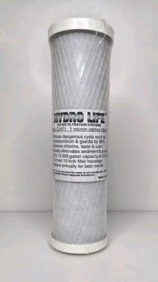 Hydro Life C-2471 52418 Replacement Filter Cartridge 1 Micron Carbon Block NEW - Image 1 of 4