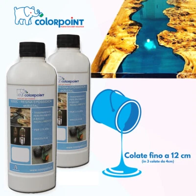 RESINA EPOSSIDICA TRASPARENTE PER COLATA 4KRYSTAL BICOMPONENTE 800G A+B