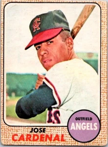 VINTAGE SPORT BASEBALL CARD 1968 JOSE CARDENAL CALIFORNIA ANGELS NO48 - Picture 1 of 2