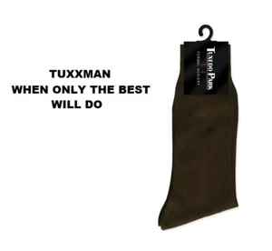 7.5 13 NEW Men's Nylon Tuxedo Formal Brown Dress Socks Formal Hosiery TUXXMAN - Picture 1 of 1