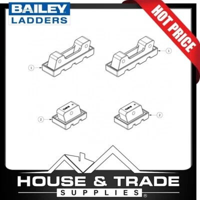 Bailey Foot Kit for Aluminium Single Sided Step Ladders & P120 SP15-025AZ - image 1 of 2