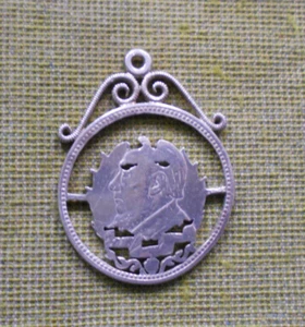 #D284.  1892 to 1897  SOUTH AFRICAN REPUBLIC  STERLING  SILVER  COIN PENDANT - Bild 1 von 2
