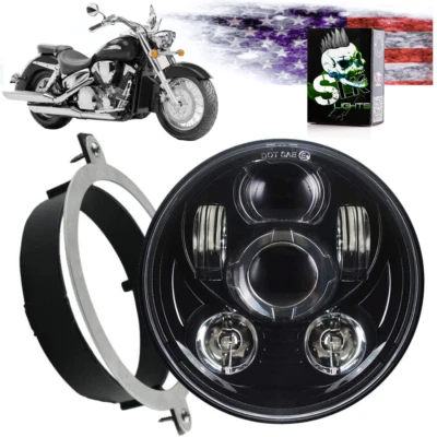 Honda VTX 1300 Black Daymaker LED Headlight & Bracket - Image 1 of 4