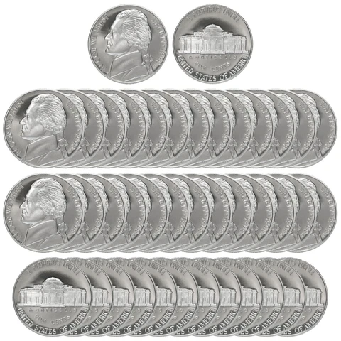 1998 S Jefferson Nickel Gem Deep Cameo Proof Roll 40 US Coins Cover