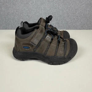 Keen Brown Black Leather Outdoor Waterproof Booties Boots Shoes Kid Size 9 - Picture 1 of 9