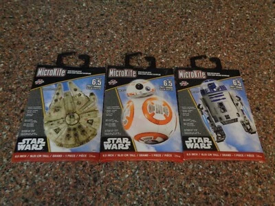 Star Wars Set 3 Mini Cometas Mylar 6.5" R2-D2 BB-8 Halcón Milenario MicroCometa Nuevo Foto 1 de 4