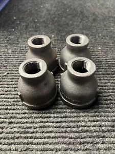 NEW LOT OF 4 Ward Malleable Iron Pipe Reducing Couplings 1 1/2" x 3/4" - Picture 1 of 4