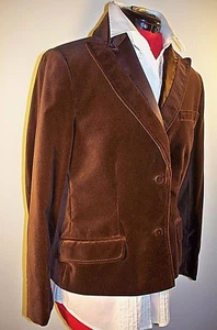 Made in Italy Alberta Ferretti braune Samtjacke, Größe 12 (fühlt sich 8 zierlich an) - Bild 1 von 12
