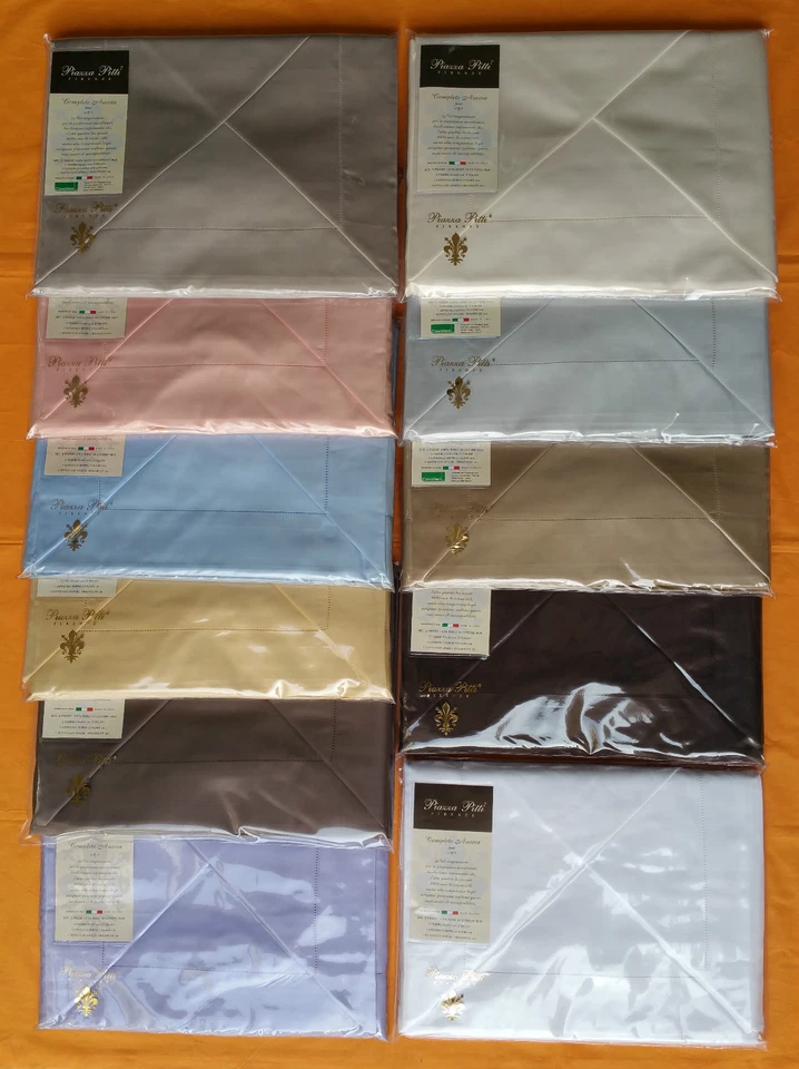 COMPLETO LENZUOLA RASO DI COTONE100% MATRIMONIALE ORLO A GIORNO PITTI FIRENZE - Immagine 1 di 1