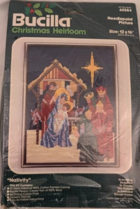 BUCILLA NEEDLEPOINT KIT #60584 NATIVITY Christmas CANVAS Rare Hard to Find - Picture 1 of 2