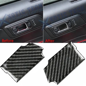 For Ford Mustang 2015-up Carbon Fiber Door Handle Bowl Cover Trim Sticker - Picture 1 of 10